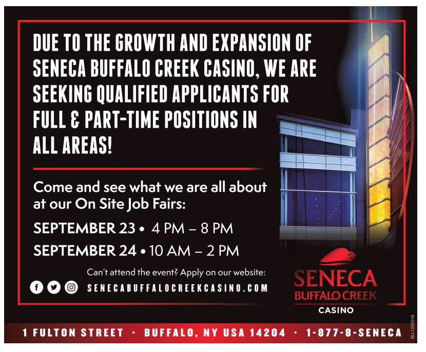 Seneca buffalo creek casino jobs opportunities